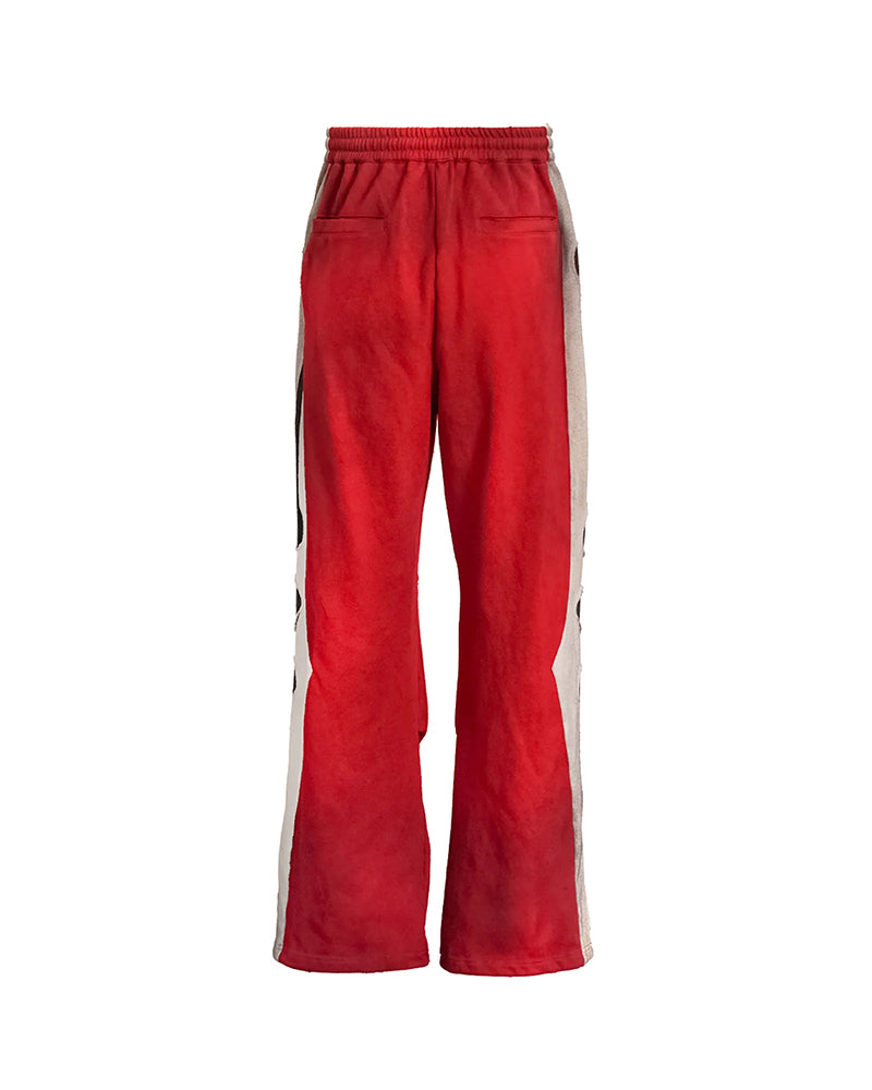 Skeleton Distressed Contrast Panel Sweatpants