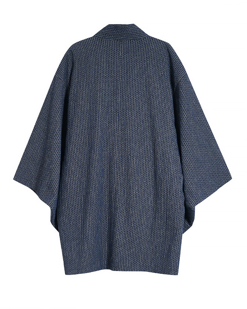 Japanese Woven Kimono-Style Cardigan Jacket