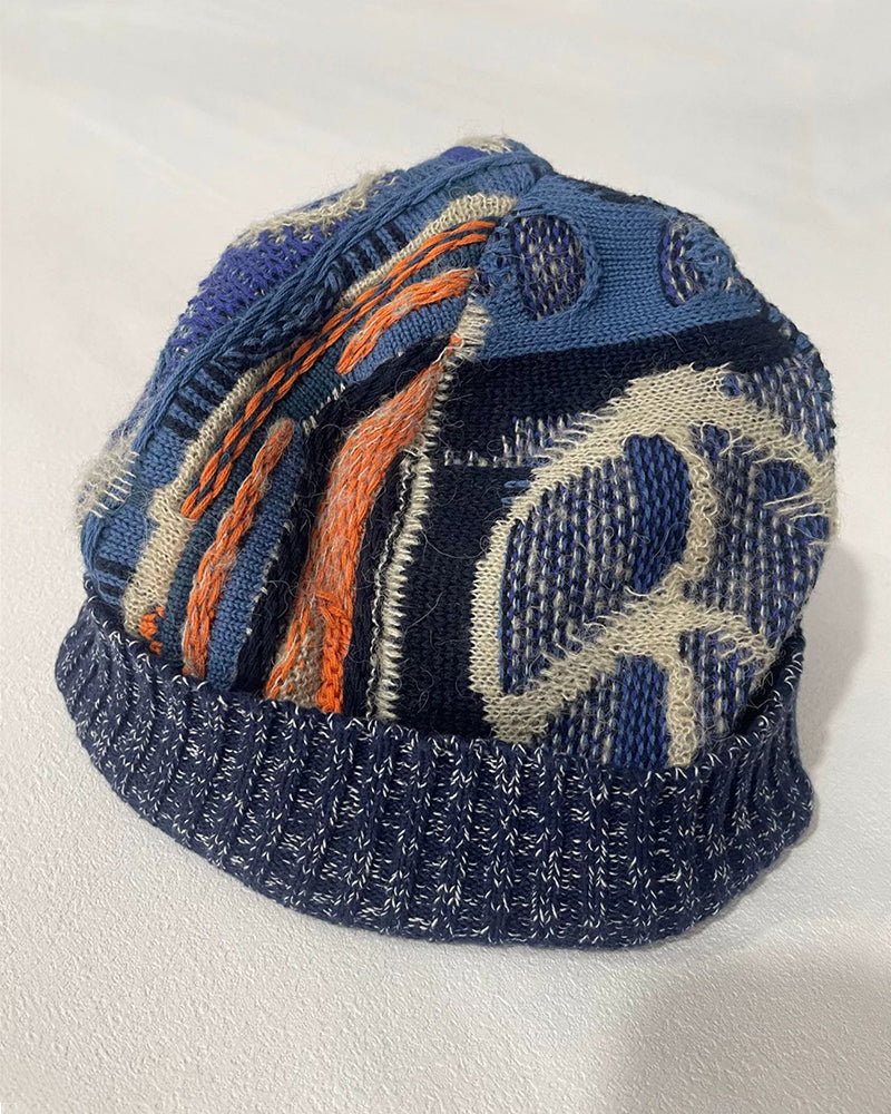 Wasteland Patchwork Jacquard Knitted Hat