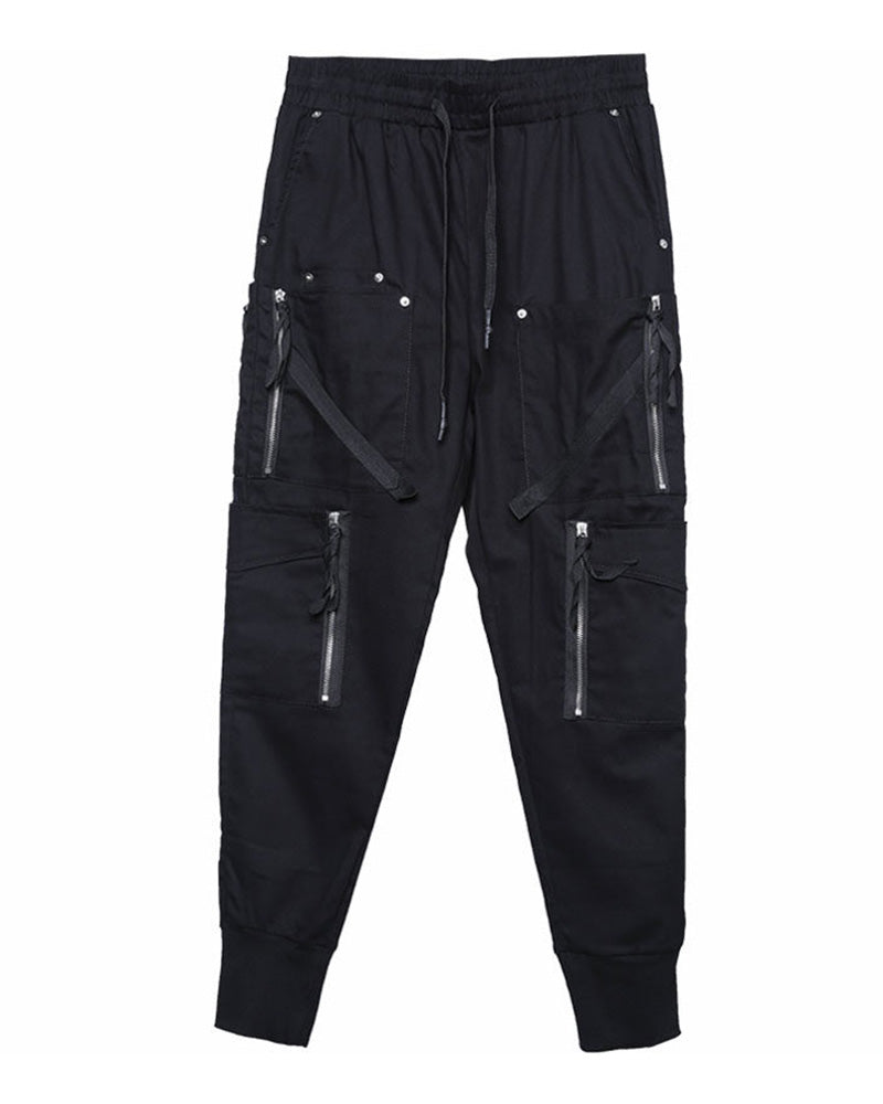 Techwear Multi-Zip Slim Cargo Jogger Pants