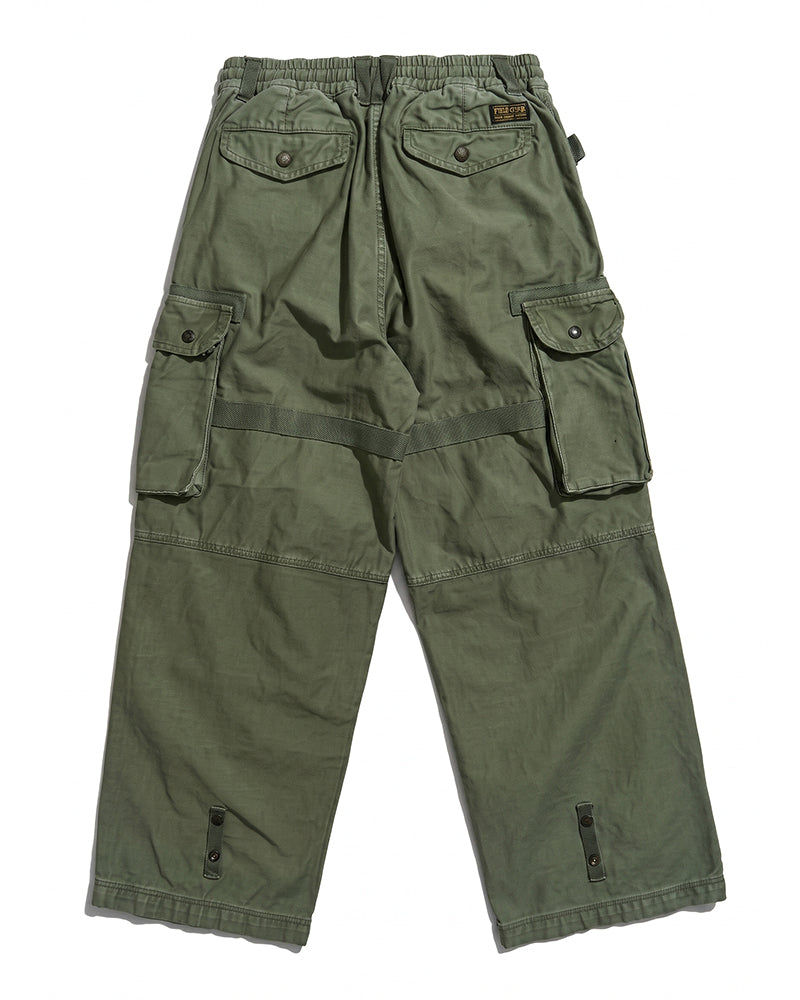 Distressed Vintage Multi‑Pocket Cargo Pants
