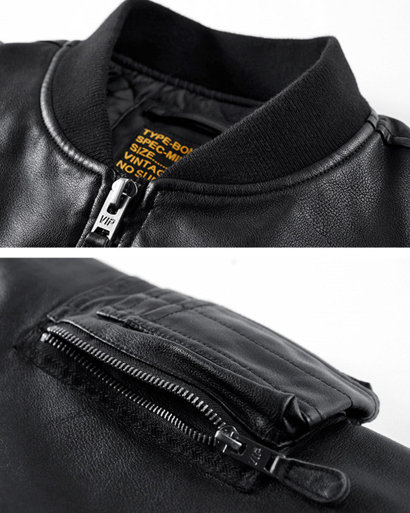 Techwear PU Bomber Jacket