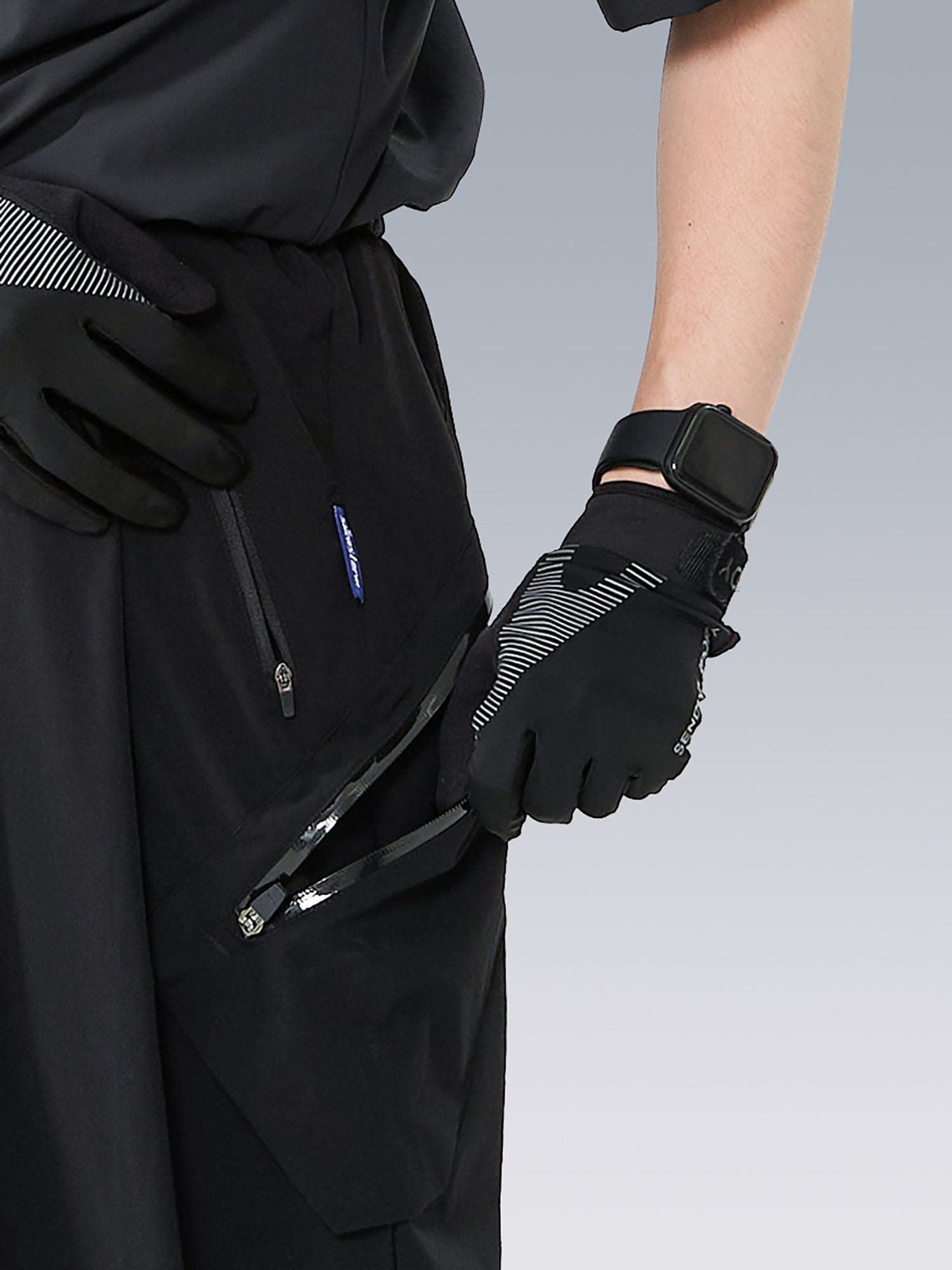 Drawstring-Hem Webbing Belt Utility Pants