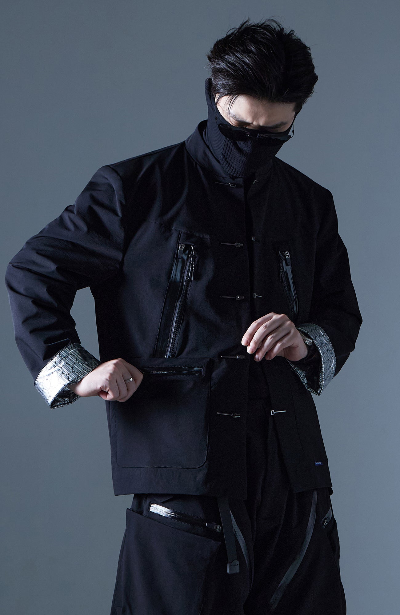 Multi-Pockets Mandarin Waterproof Jacket