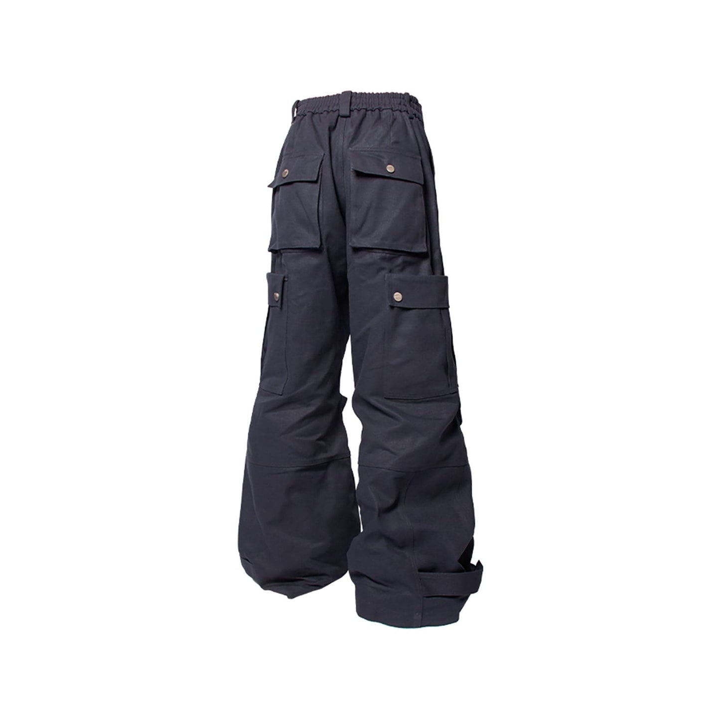 Multi-Pocket Oversized Workwear Cargo Pants Dark Gray