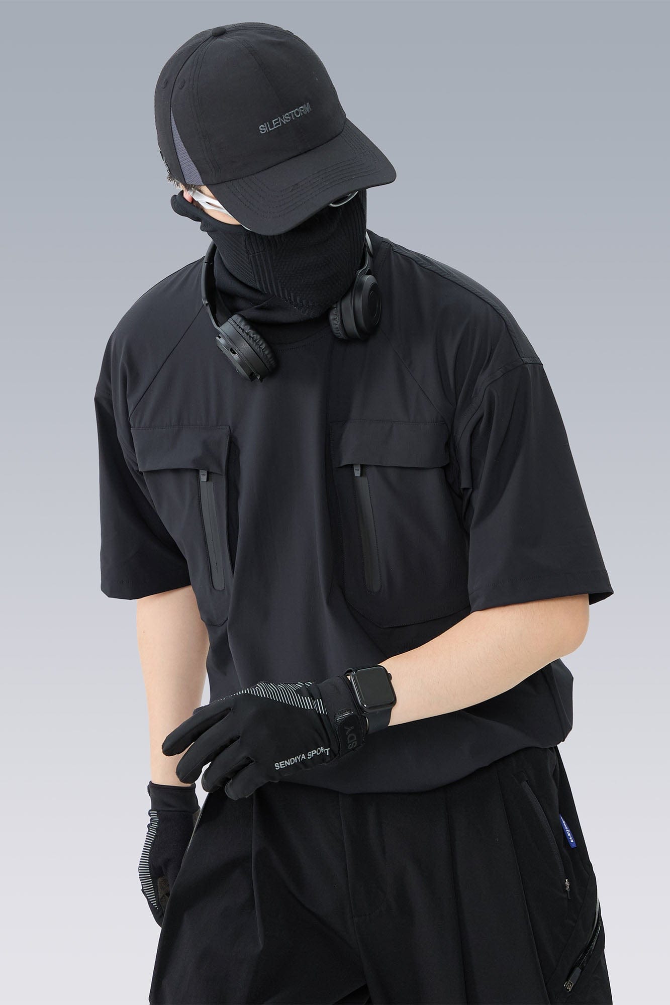 Tactical Mesh-Back Zip Pocket T-Shirt