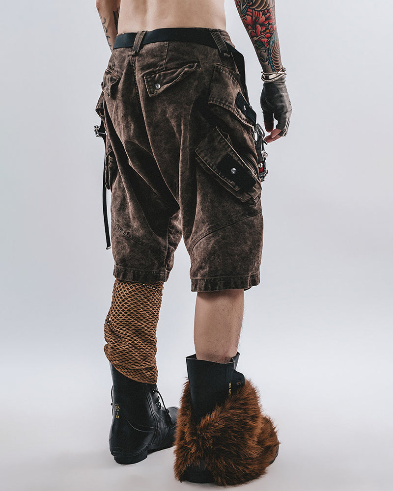 Zip-Pocket Panel Wasteland Shorts