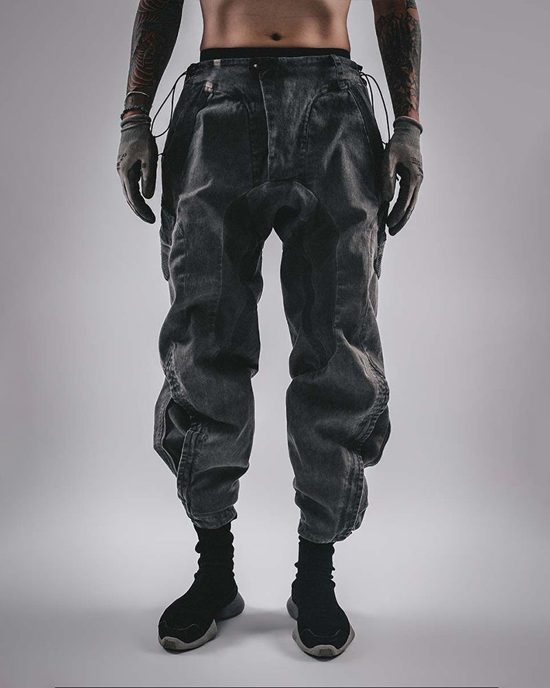 Wasteland Techwear Multi-Pocket Zip-Adjust Parachute Cargo Pants