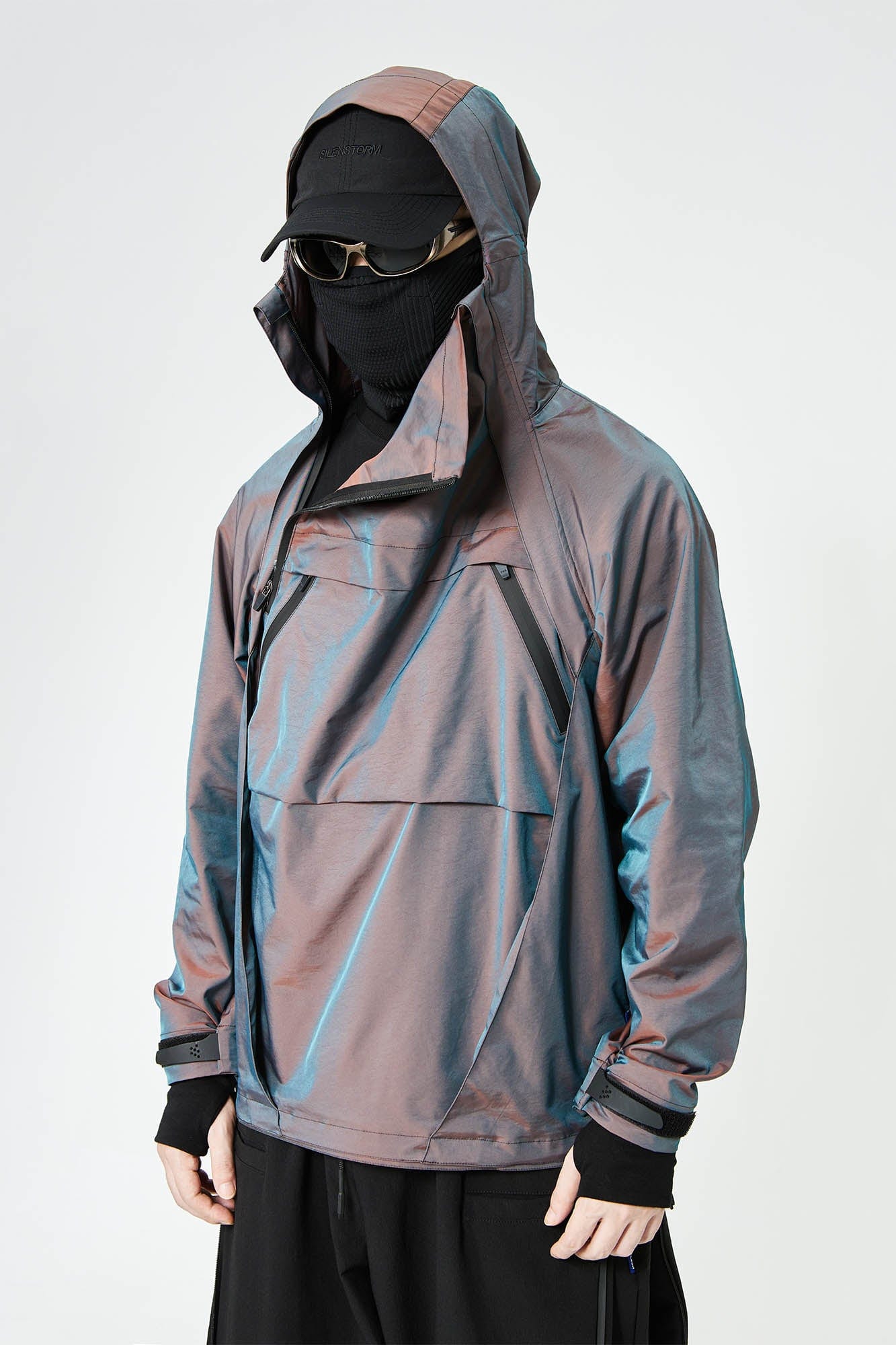 Gradient Hooded Pullover Windbreaker