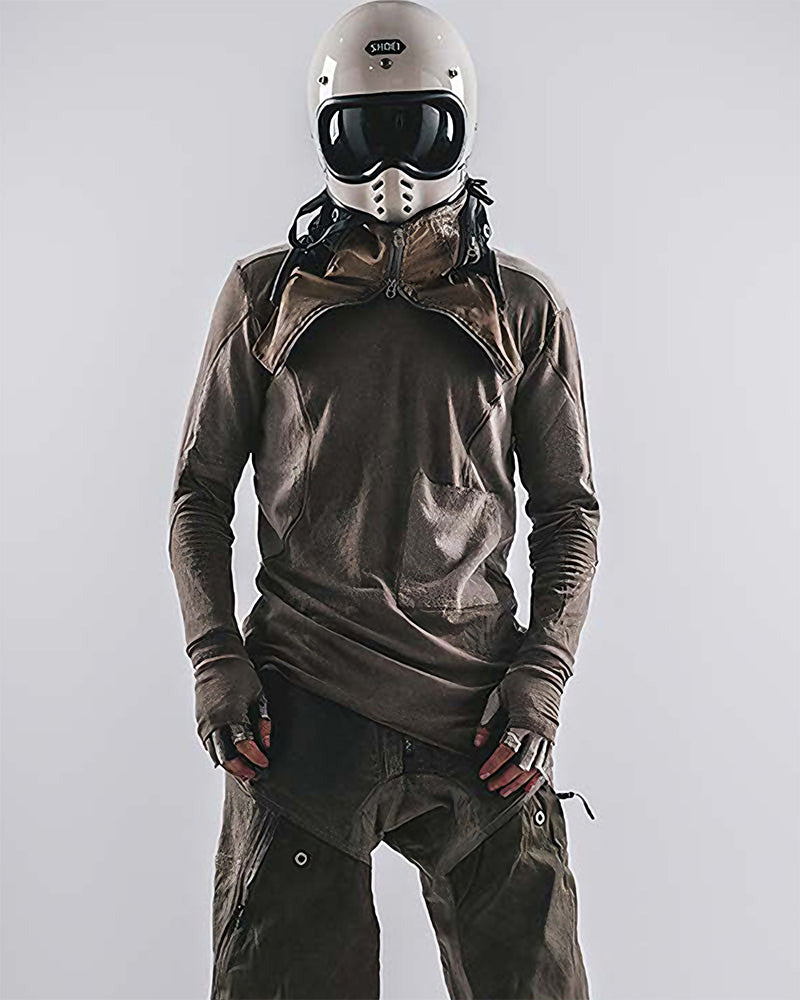 Post-Apocalyptic Oil-Washed Deconstructed Long-Sleeve Tee