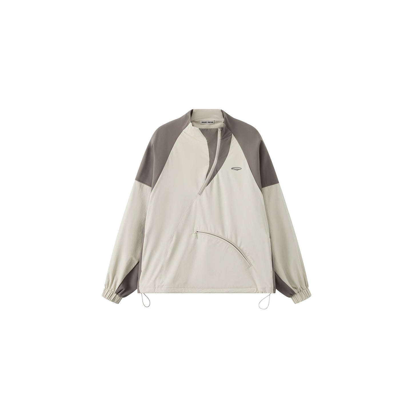 Contrast Diagonal Half Zip Oversized Windbreaker