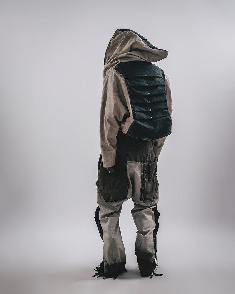 Post-Apocalyptic Hooded Cropped Utility Jacket