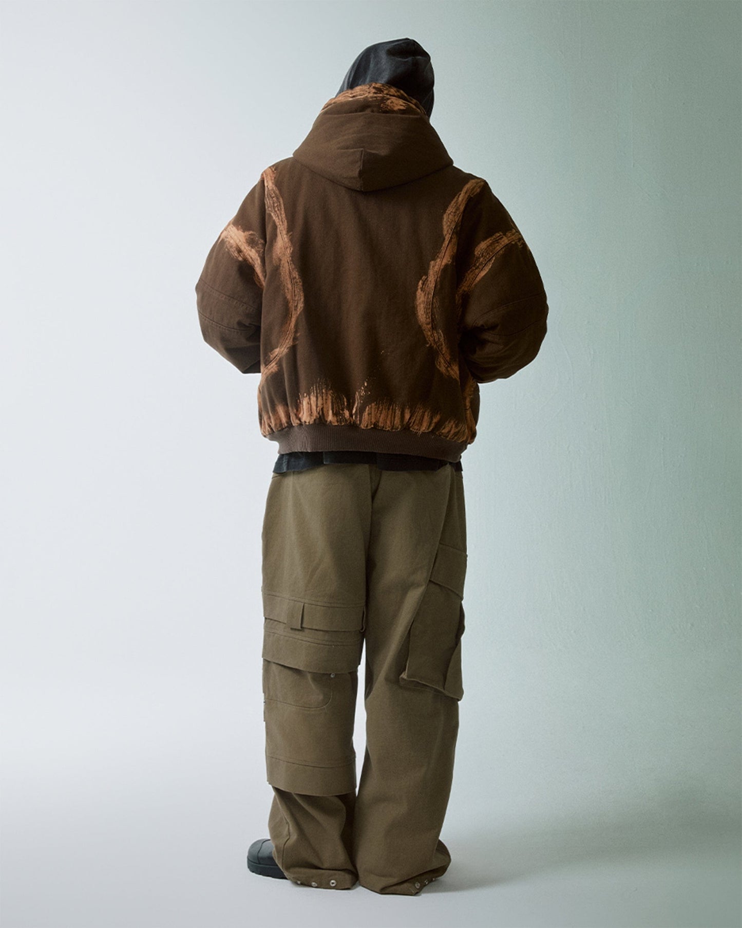 Asymmetrical Crinkled Cargo Pants