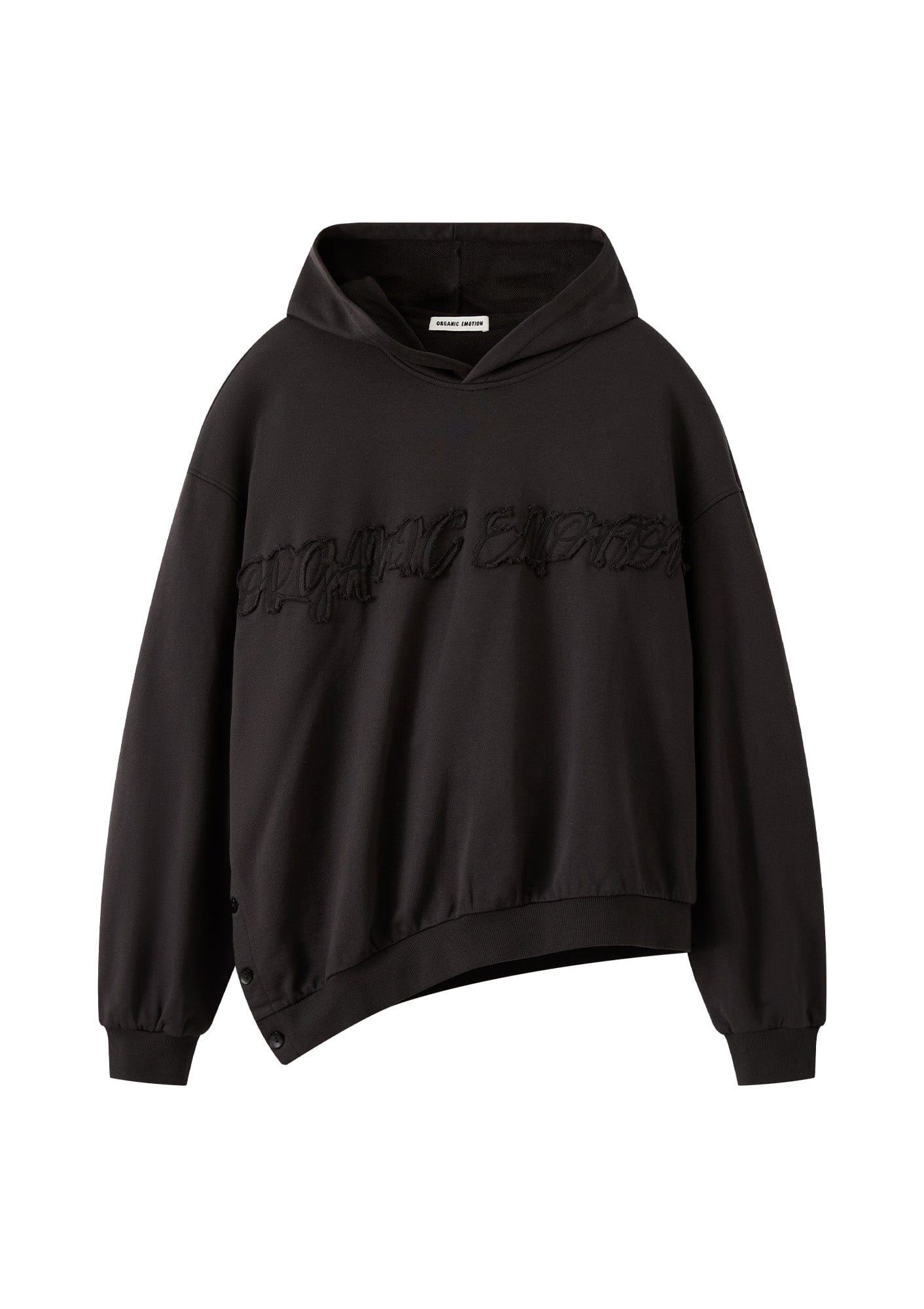 Asymmetrical Hem Embroidered Hoodie