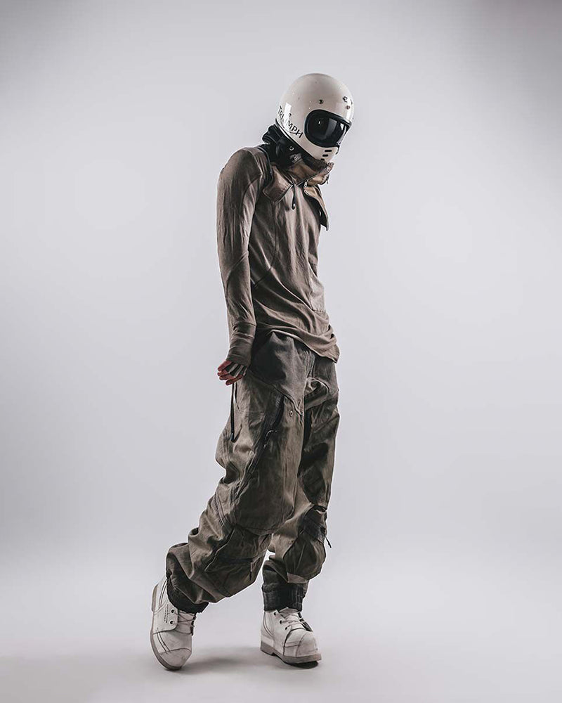 Post-Apocalyptic Oil-Washed Deconstructed Long-Sleeve Tee