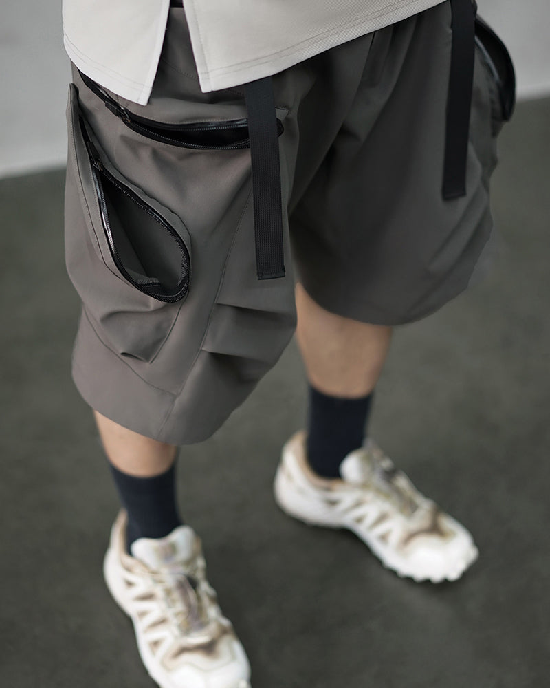 Multi-Pocket Water-Repellent Techwear Shorts