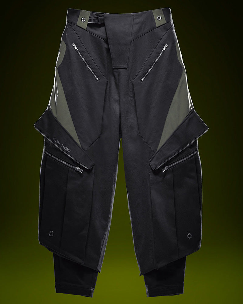 Cyberpunk Outfits Multi-Pocket Stacked Cargo Pants