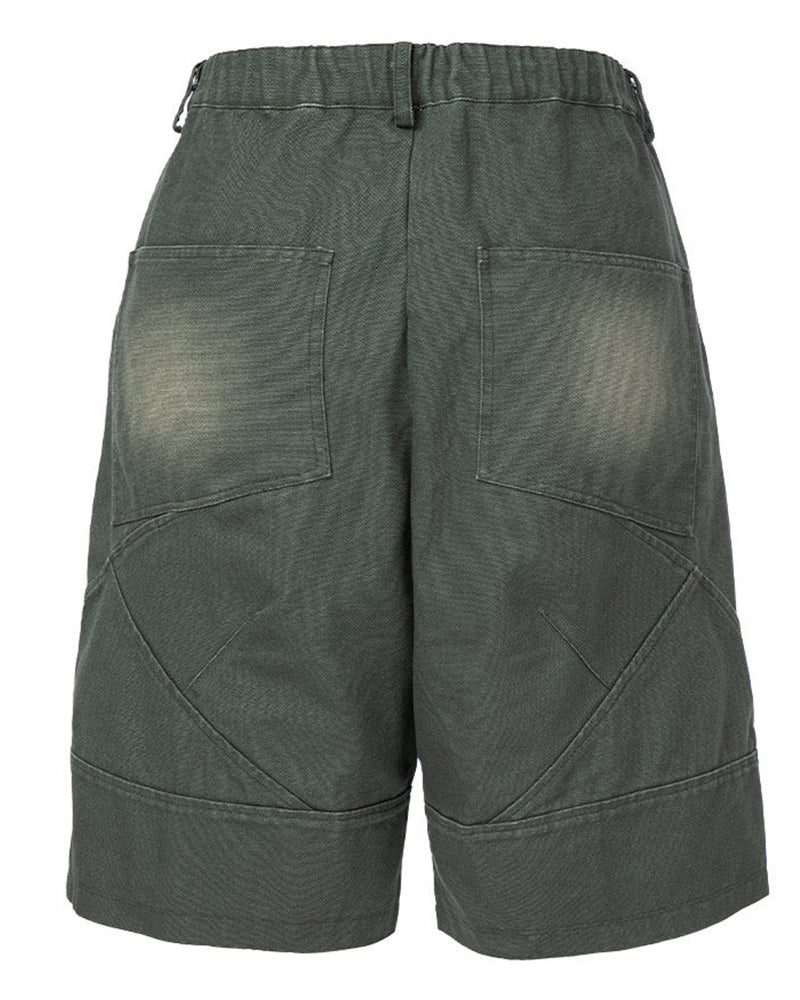 Washed Gradient Oversized Cargo Shorts