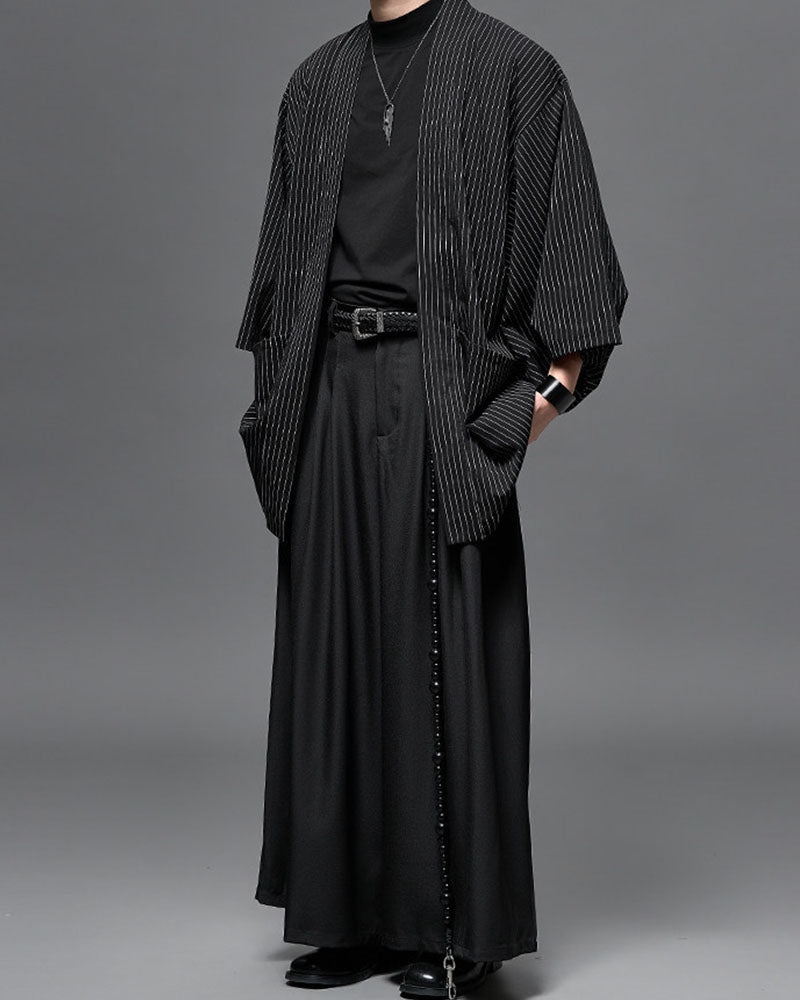 Modern Japanese Pleated Wide Leg Hakama Pants