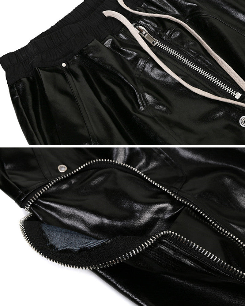 Coated Multi-Zipper Deconstructed Cargo Joggers