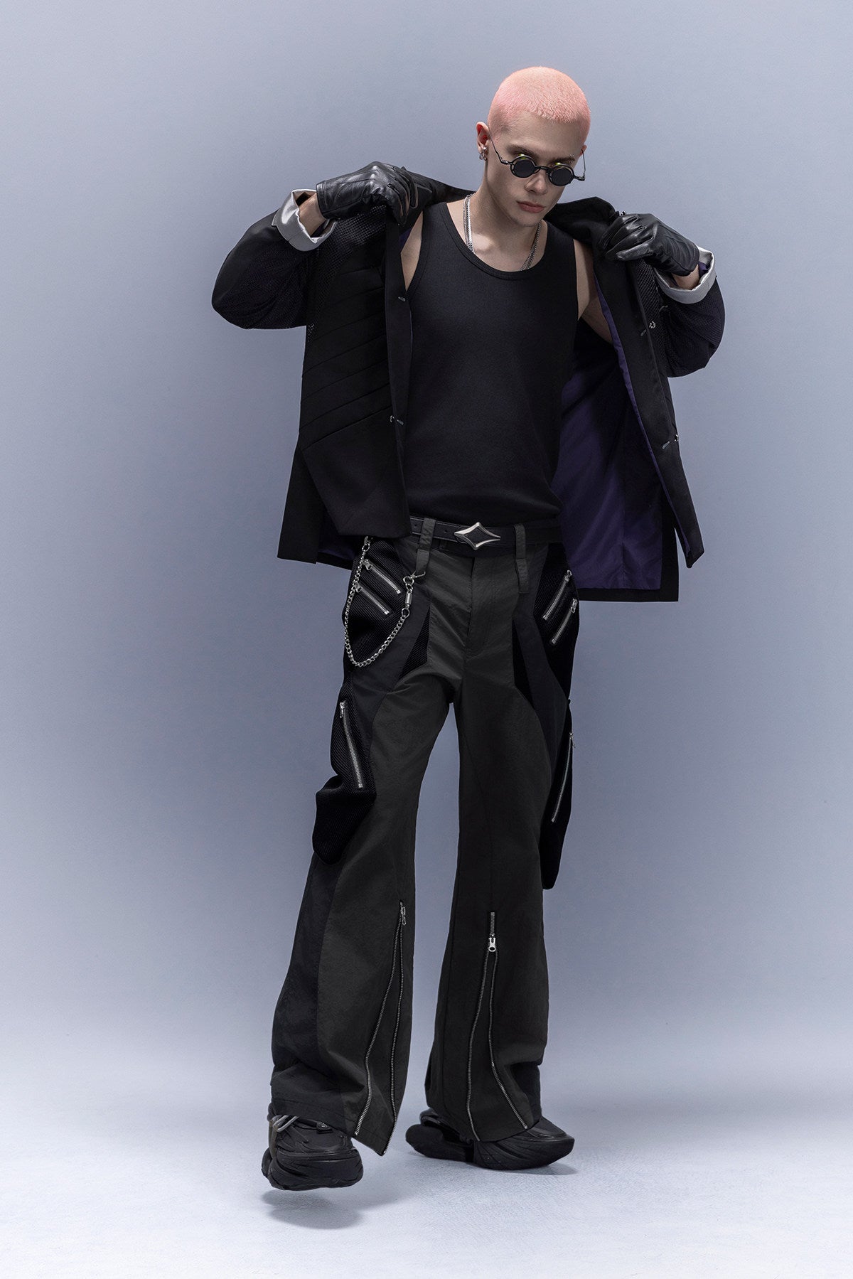 Cyberpunk Samurai Reflective Tang Suit Jacket