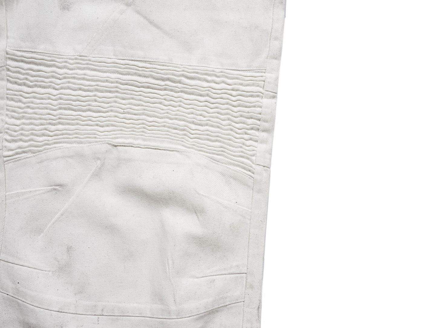 Infernal Gaze Crinkled Waxed Wide-Leg Pants White