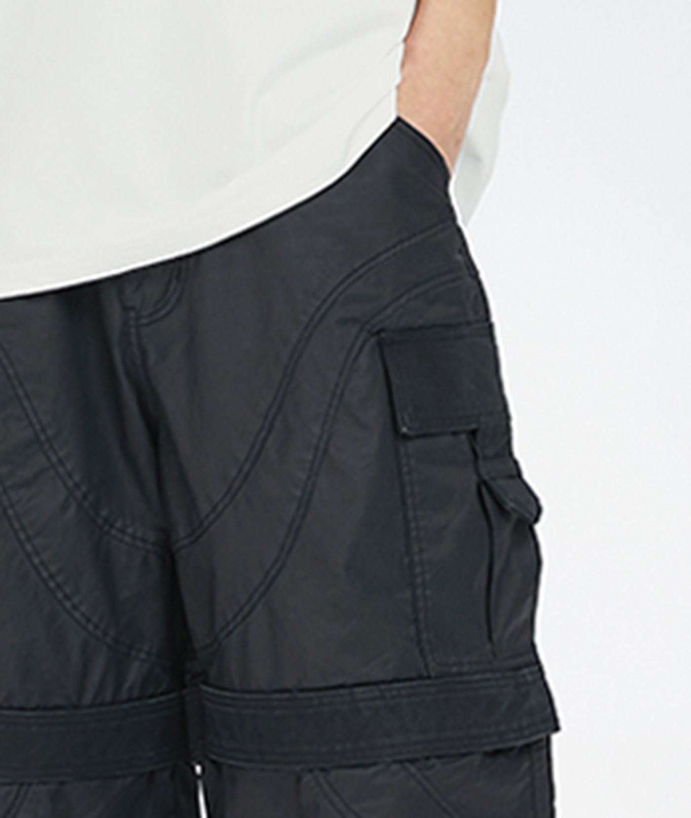 Spliced Big Pocket Waxed Shorts