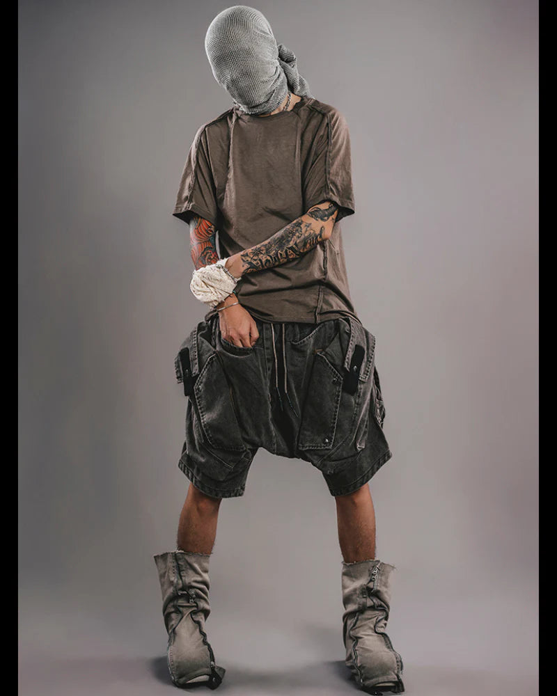 Wasteland Wear Splicing Distressed T-Shirt