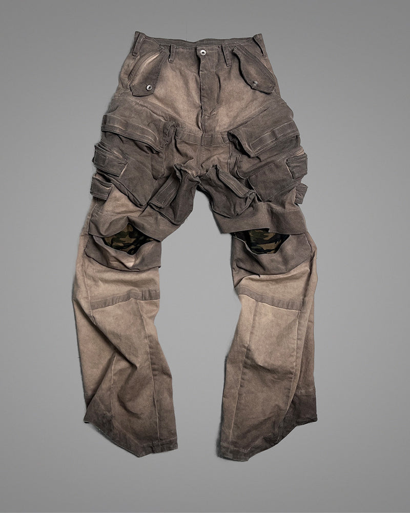 Washed Vintage Spliced Workwear Cargo Pants