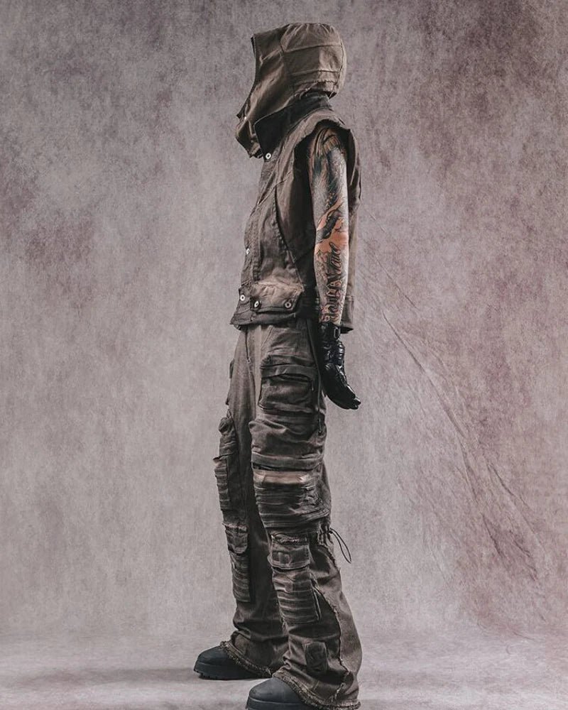 Post-Apocalyptic Wear Geometric Cut Vest