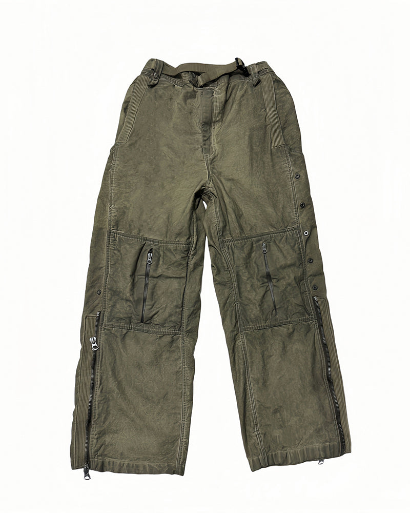 Post-Apocalyptic Faded Multi-Zip Cargo Pants