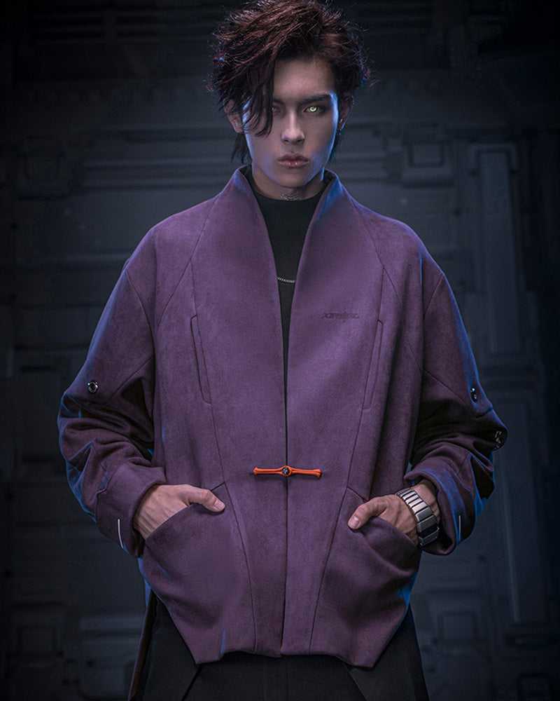 Cyberpunk Outfits Unisex Suede Minimalist Future Jacket