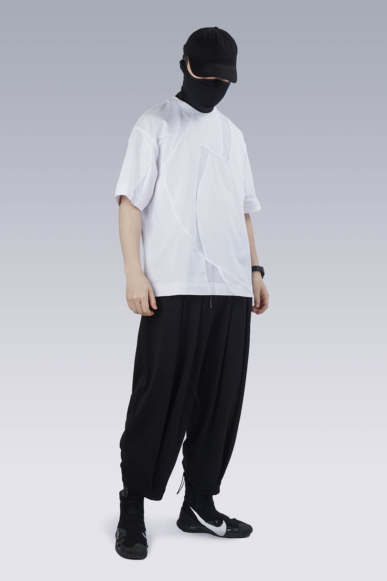 Asymmetrical Mesh Deconstructed T-Shirt