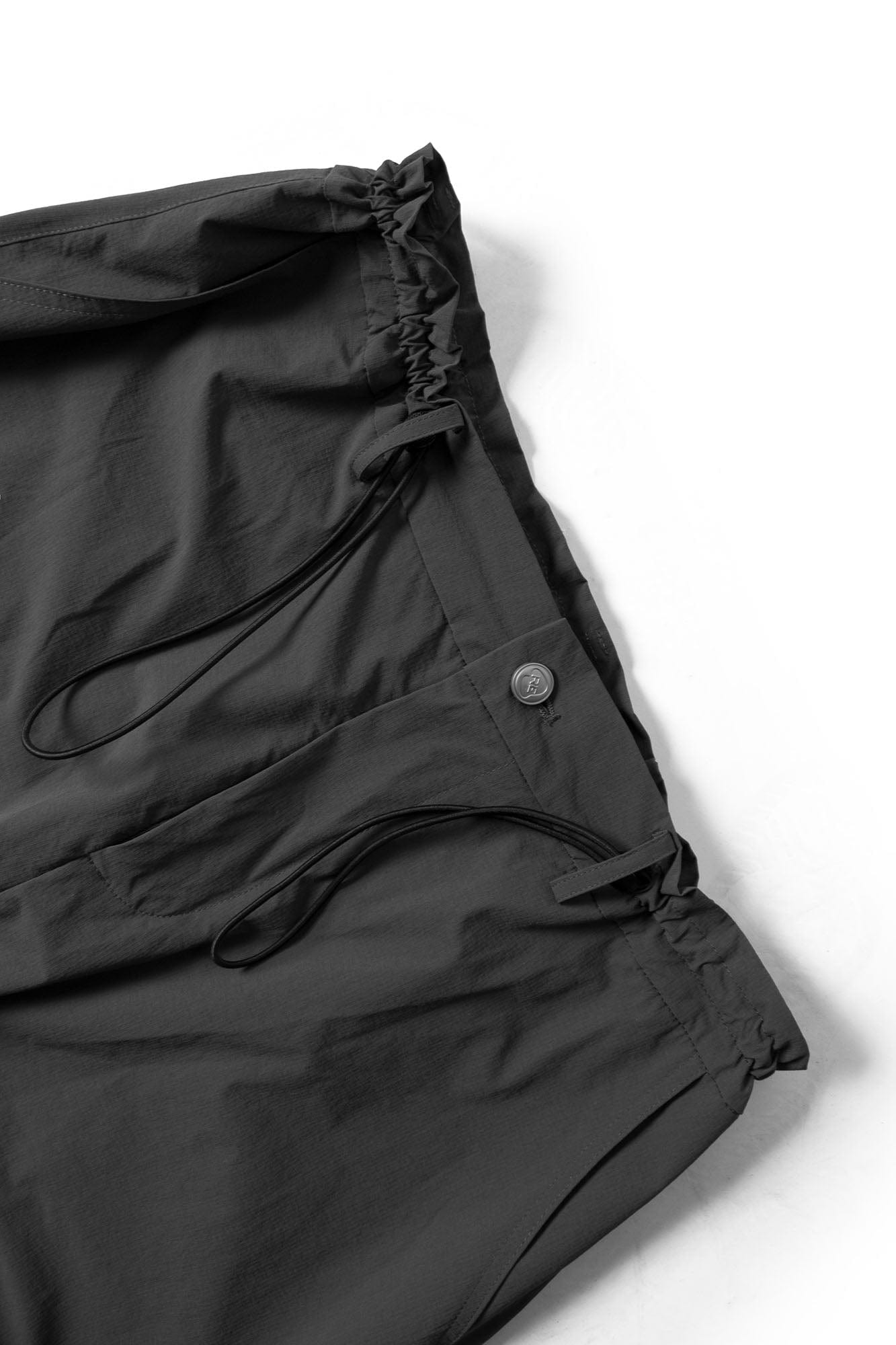Contrast Spliced Fold-Side Drawstring Pants