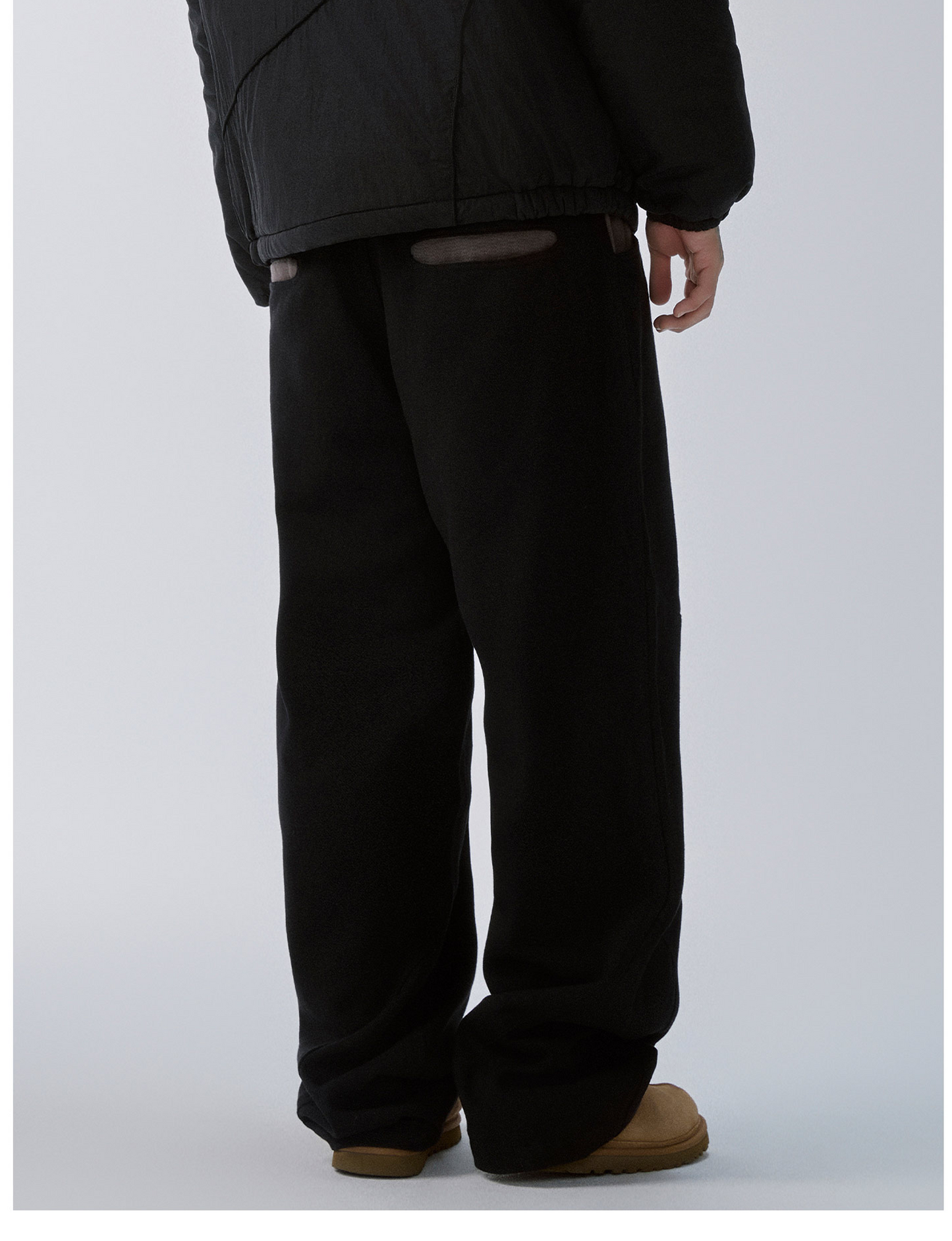 Paneled Contrast Embroidered LOGO Pants
