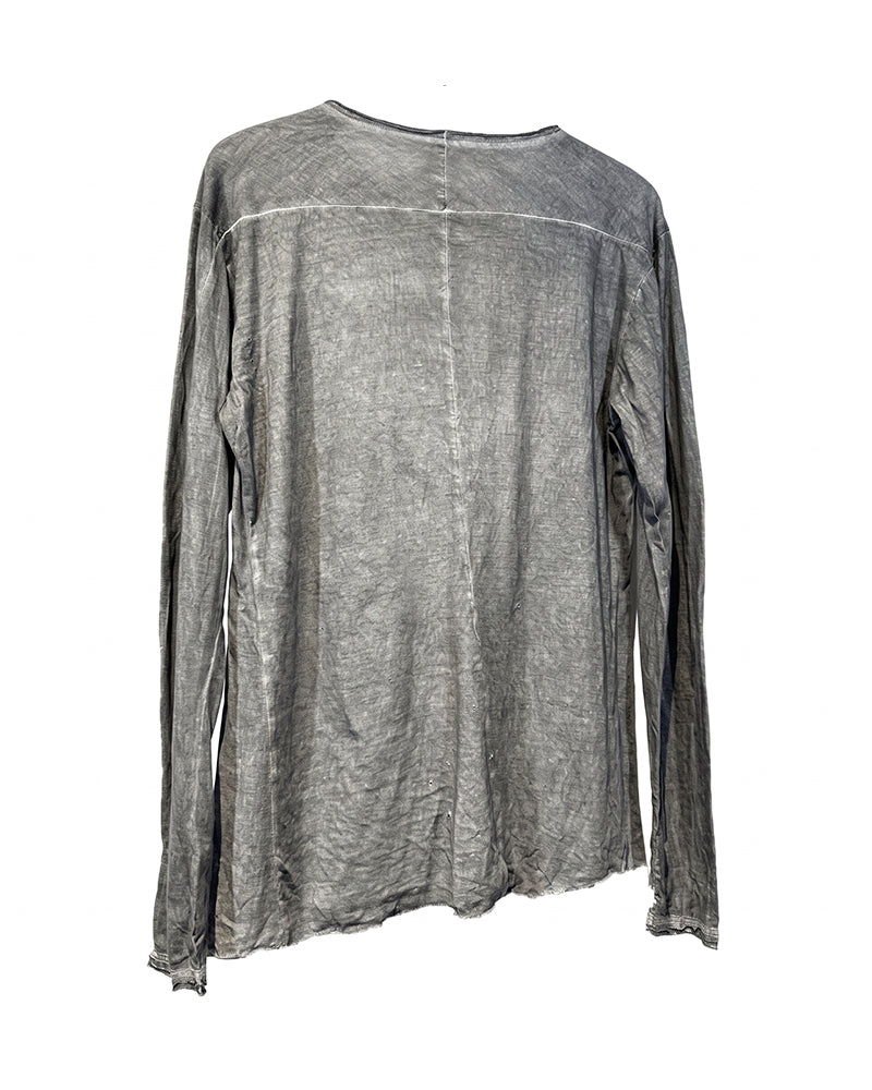 Post‑Apocalyptic Tie‑Dyed Asymmetric Long‑Sleeve T-Shirt