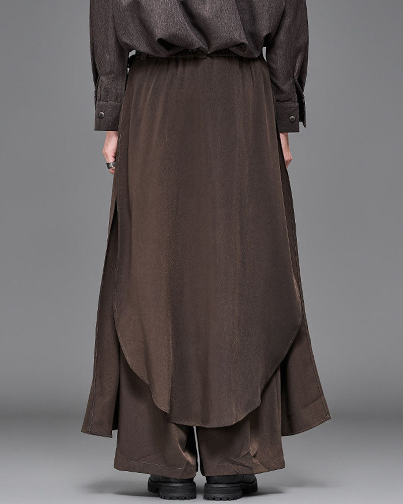 Modern Japanese Layered Wide Leg Hakama Pants