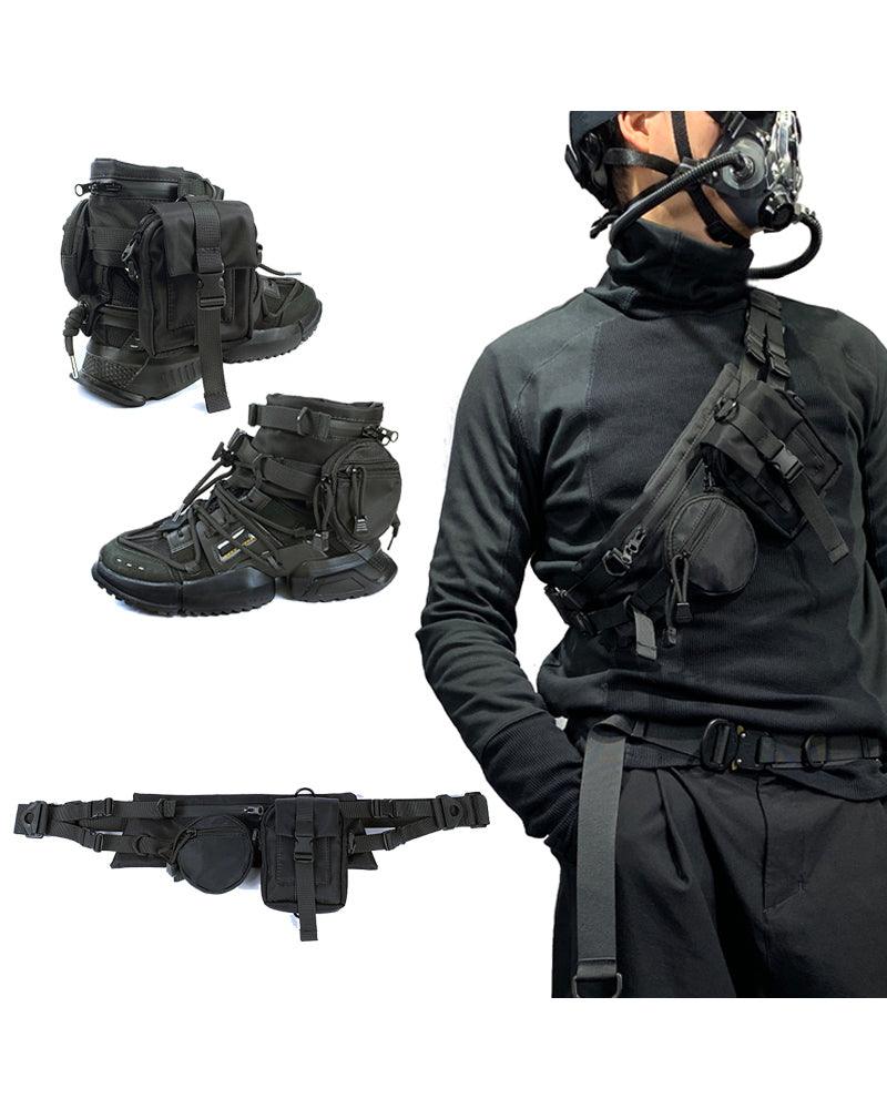 Functional Black Crossbody Chest Bag