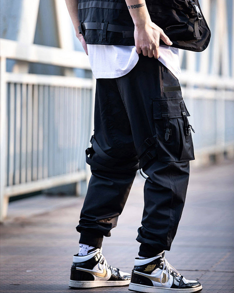 Functional Ribbon Pocket Cargo Pants