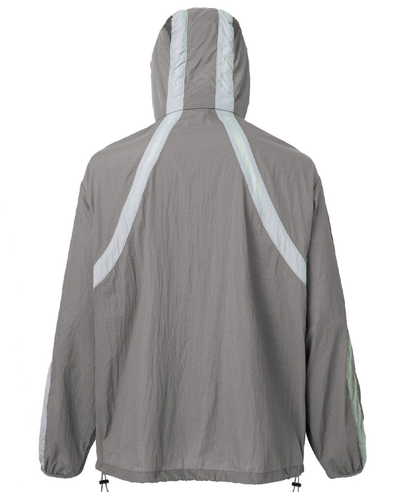 Spliced Drawstring UV Protection Light Jacket