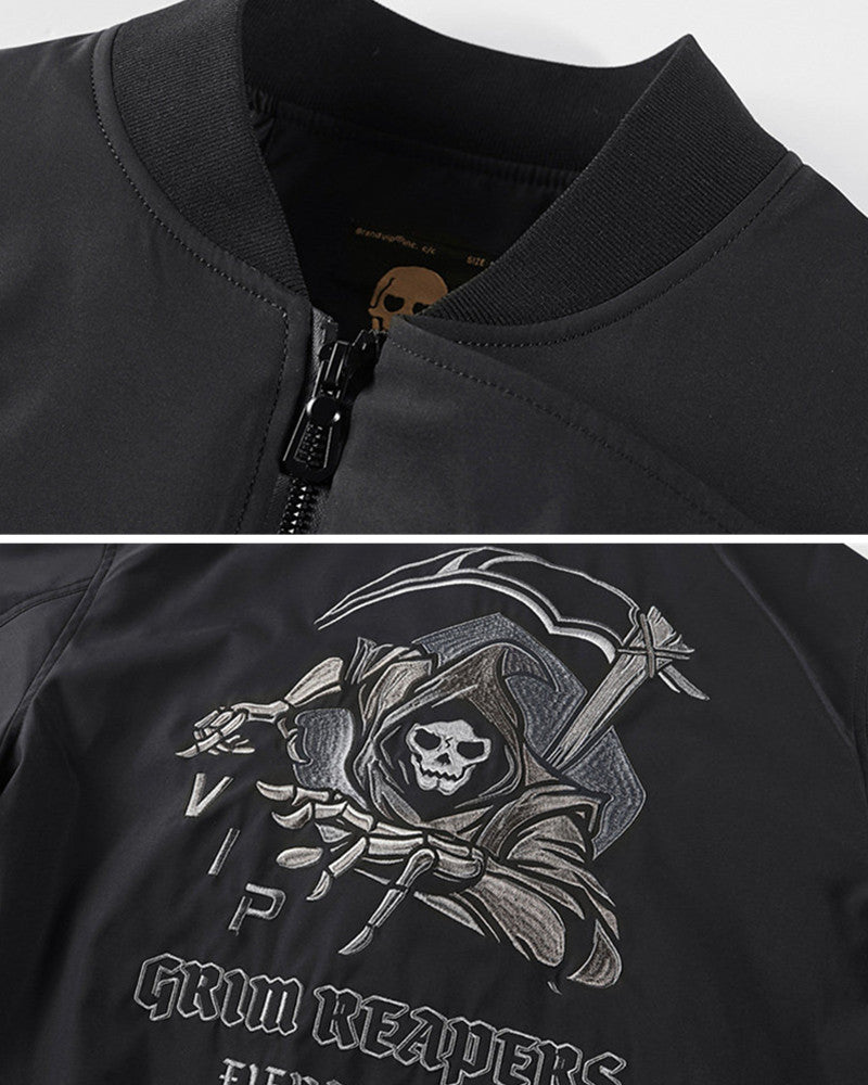Techwear Skull Black Bomber Cyberpunk Jacket
