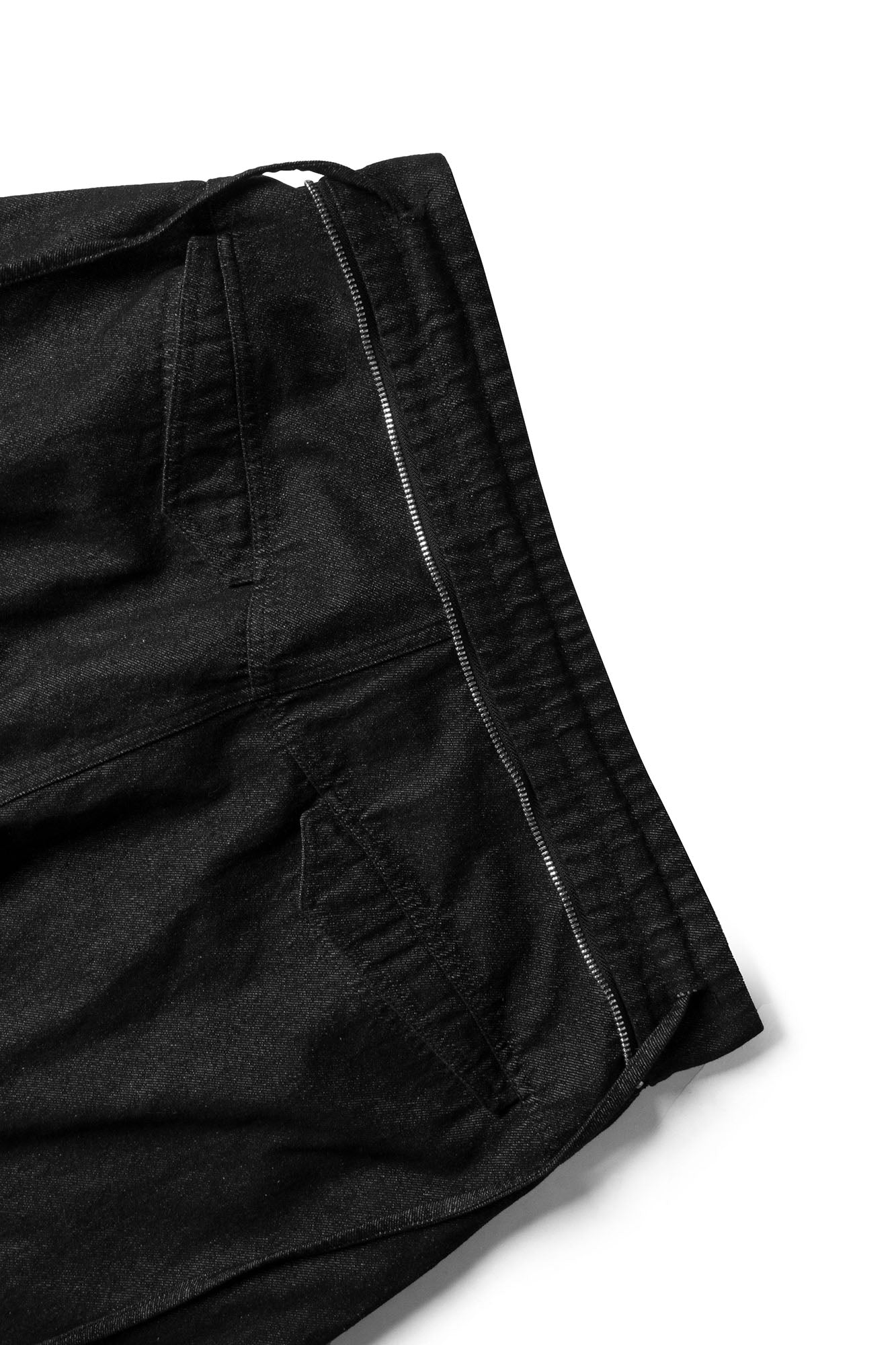 Drawstring Pleated Oversized Raw Jeans