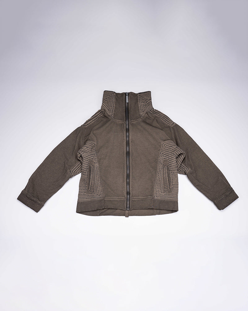 Washed Textured Panel Tech Jacket