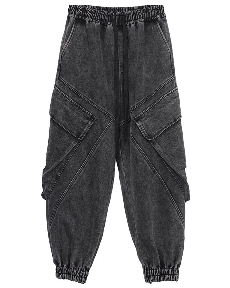 Streetwear Loose Black Denim Jeans