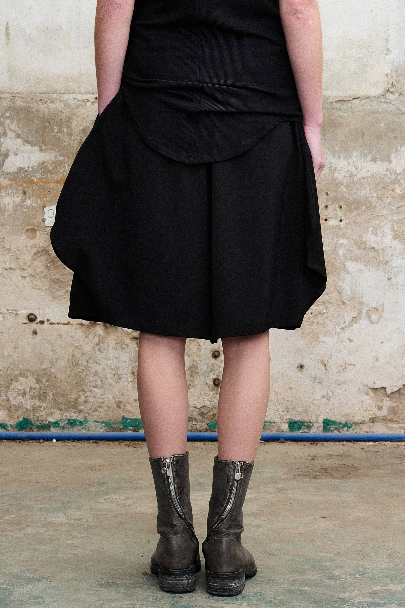 Draped Balloon Pleat Shorts