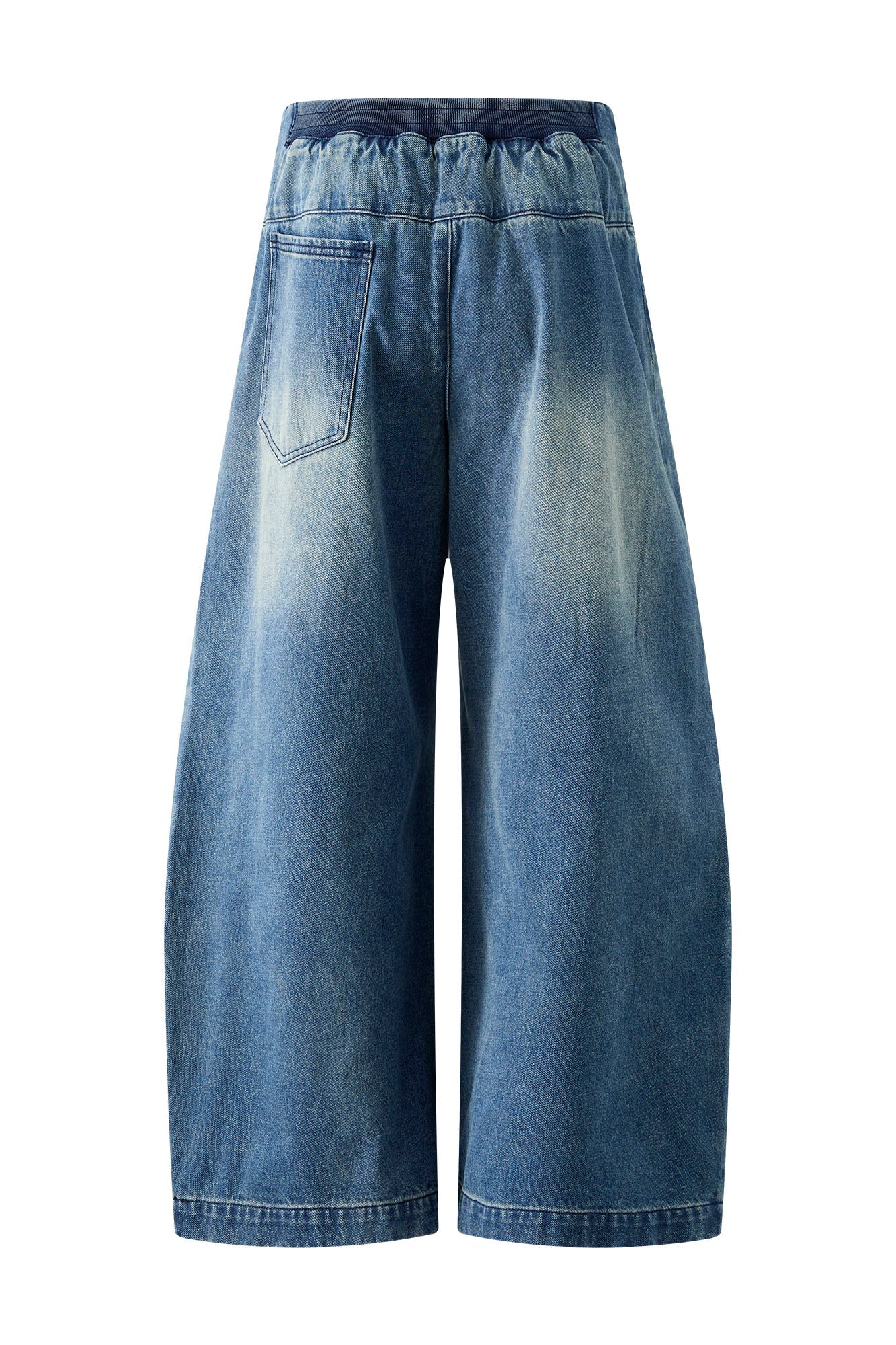 Faded Wash Padded-Knee Jeans
