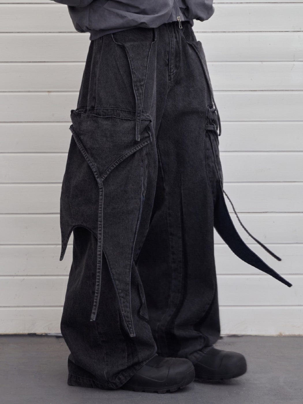 Multi-Layered Stripes Deconstructed Jeans