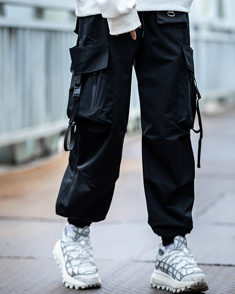 Functional Pocket Ribbon Cargo Pants