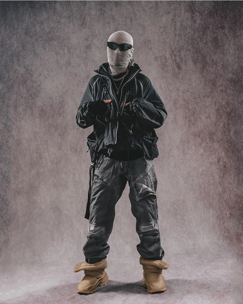 Post-Apocalyptic Vintage Dual Layers Multi-Pocket Jacket