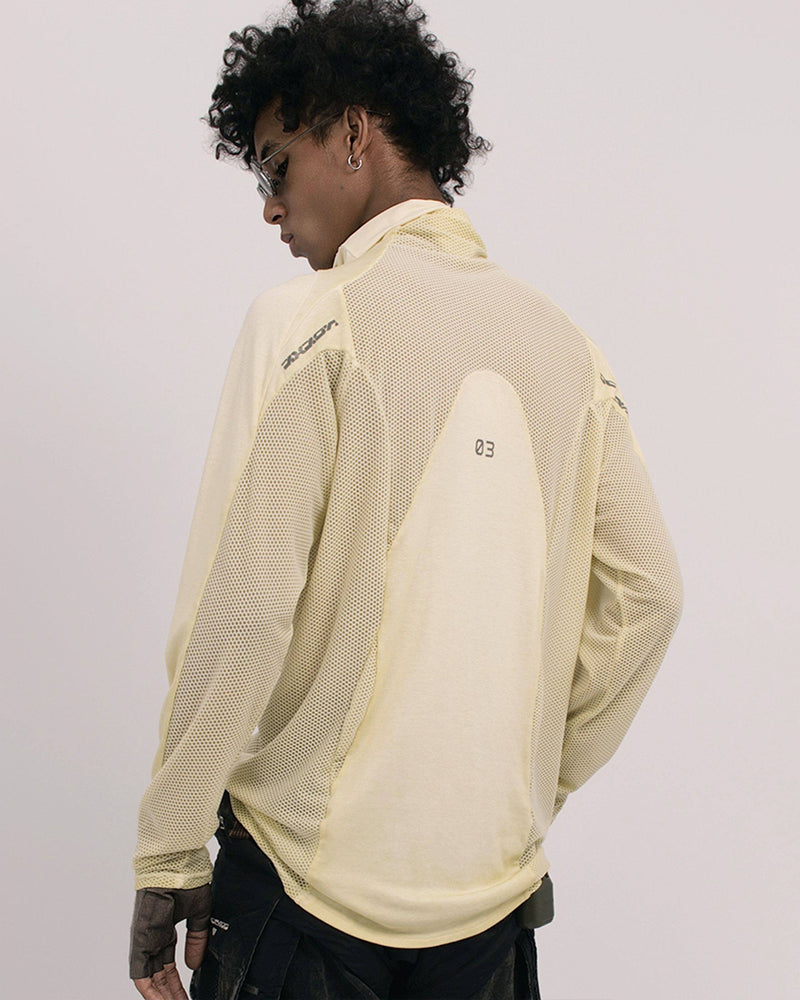 Techwear Mesh Panel Long-Sleeve Tee